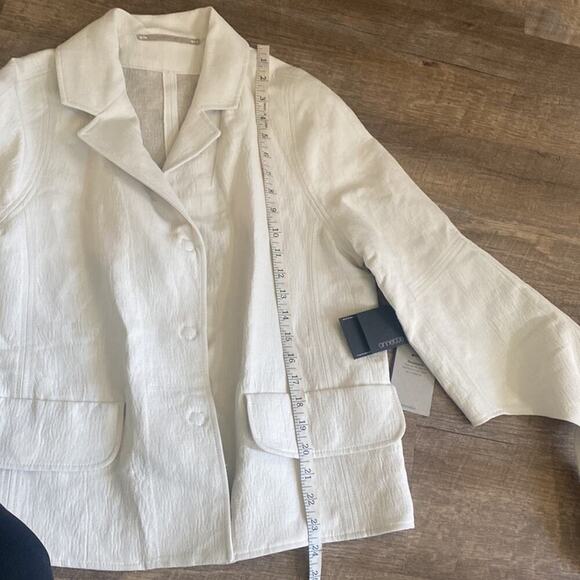 NWT Annette Gortz Luxury Women's Cream Colored Linen Jacket Size Small - Picture 6 of 7